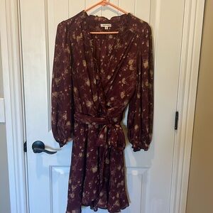Max Studio Burgundy Floral Dress